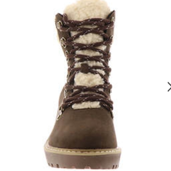 Corkys SQUAD Ankle Boots in Chocolate Brown with Cream Sherpa Detail - Picture 5 of 6